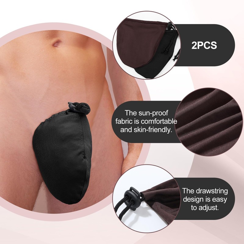 Dansydaisy 2 Pcs Men's Tanning Pouch Sun Protection, Tanning Cover