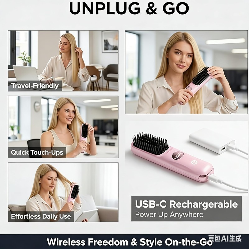 Pink Latest Hairdressing Comb, 2026 Upgraded Ceramic Hairdressing Comb Smooth,