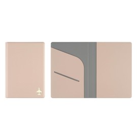 FENICE Plain Simple Passport Cover Holder Wallet Case for Travel Essential RFID Blocking Vegan Leather Waterproof (PINK)