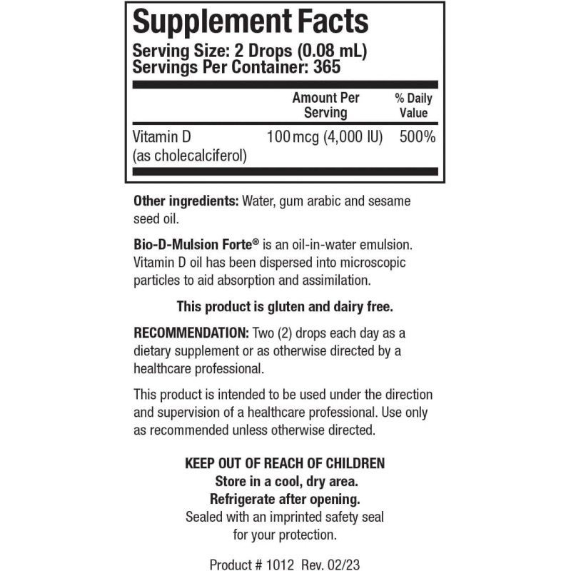 Biotics *2pack* Biotics Research - Bio-D Mulsion Forte (1oz)