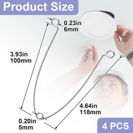 VARMDUKKE 4pcs Recessed Light Fixtures Spring Clips, 4.64 Inch Half Length Metal Spring Clips for Lights, Ceiling Recessed Lighting Trim Torsion Spring Replacement for Kitchen, Bathroom - Silver