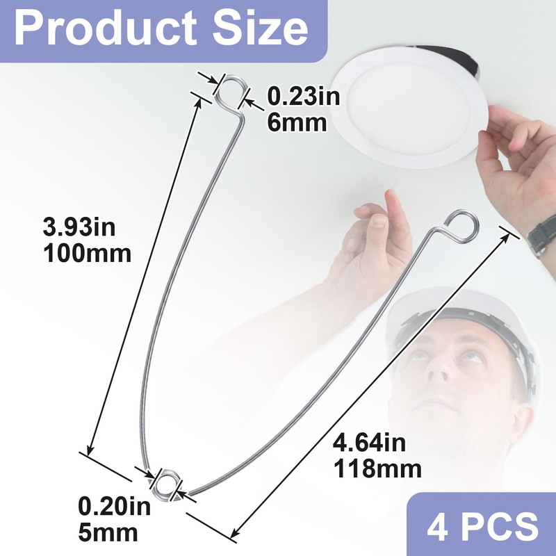 VARMDUKKE 4pcs Recessed Light Fixtures Spring Clips, 4.64 Inch Half