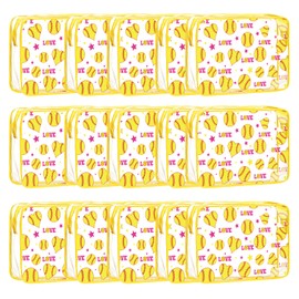 15 Pcs Softball Makeup Bag Gifts Goodies Cosmetic Case Travel Toiletry Handbag Waterproof Zipper Pouch Purses Organizer for Women(8 x 5.6 x 0.78'')