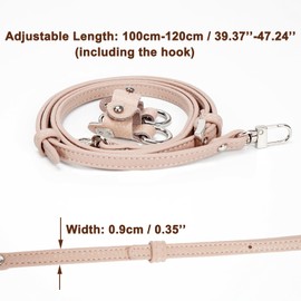 FLYAMAPIRIT Shoulder Strap for Longchamp Bags, Women, Leather Strap Conversion Kit, Adjustable Replacement Strap for Purse, Handbags etc., Lotus Pink + Silver Hook