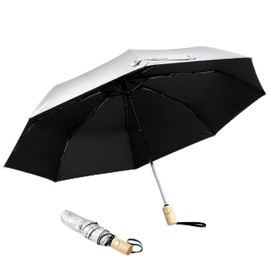 G4Free UPF 50+ UV Protection Travel Sun Umbrella Compact 42 Inch Small UV Blocking SPF Umbrella Auto Open Close (Black)