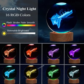 Cruise Night Lamp, Crystal Ball Ship Lamp, Ship Night Light, 3D Cruise Figurines with Remote 16 Colors Light Base for Gifts for Room Decor Boys Girls