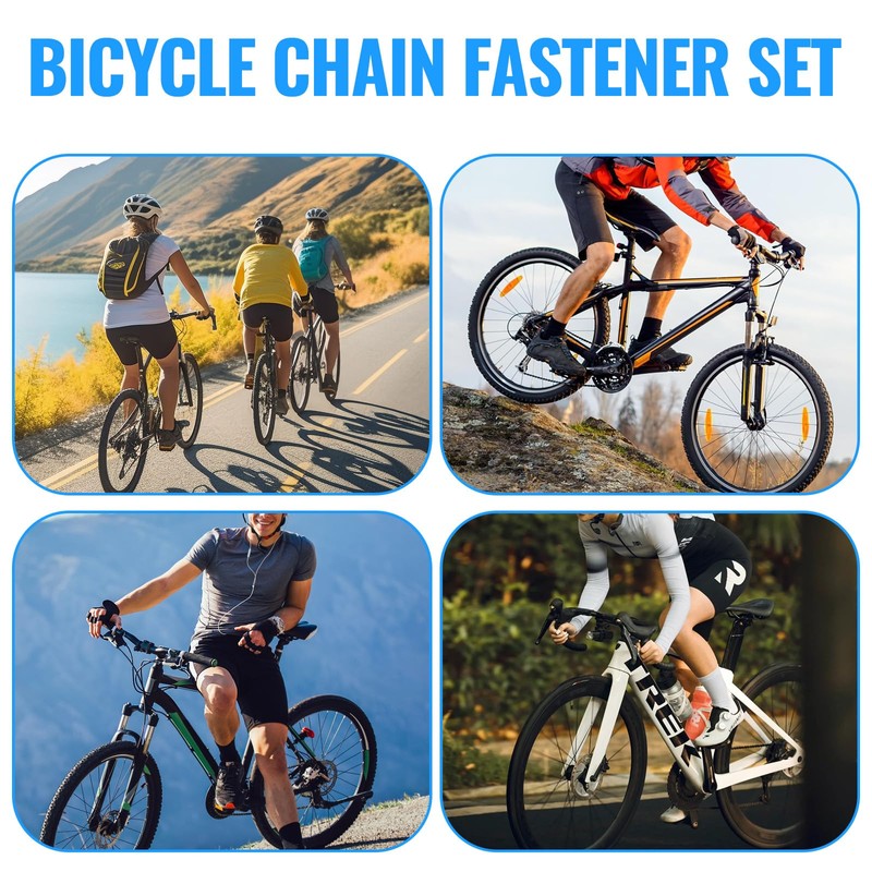 Rivets Bicycle Chain Repair Set, 7 Pieces Chain Tester Bicycle