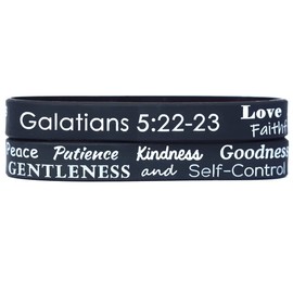 2 Love Joy Peace Patience Wristbands - Galations Fruit of the Spirit Bracelets