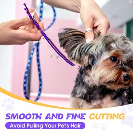 JASON 7.5" Curved Chunkers Shears - Professional Dog Scissors for Grooming, Japanese 440C Stainless Steel Blender Shears with Diamond Adjustable Screw (35 Teeth, Purple)