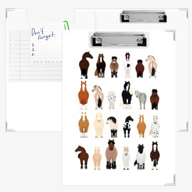 APJYM Breeds of Horse Clipboard with Storage for Office Desk, Gifts for Horse Lovers Women Padfolio with Clipboard for Nurses Teachers Students Supplies, 12.6 x 9.3 in