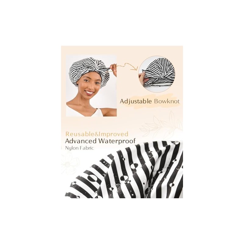 Yanibest Gorro Ducha Reutilizable Impermeable Mujer Antideslizante Lindo Pelo Raya