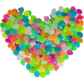 TAVICE 200 Pcs Pebbles Stone Glow in The Dark Rock Fish Tank Stones Garden Road Dec (Pebbles Mix 2 Packs)