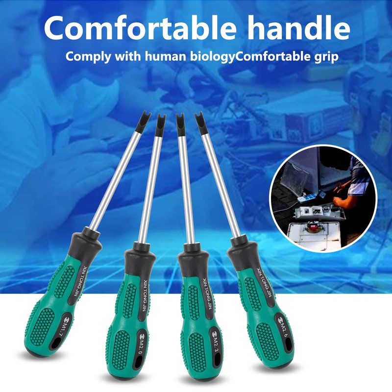 4Pcs U Screwdriver Set, Tri-Point Screwdriver Kit, U Fork Type