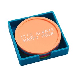Mud Pie Silicone Pool Coaster Set, Multicolor, 4 1/4" Dia