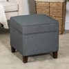 Asense Fabric Square Storage Ottoman Cube Foot Rest, Dark Grey