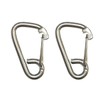 simPLEISURE qb500147d02n0 Stainless Steel Spring Hook, D-Shaped Carabiner, 5 Sizes,