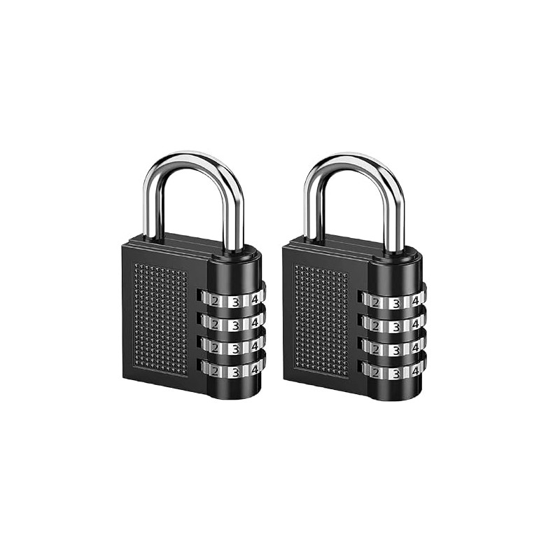 2pcs Combination Padlocks, 4 Digit 40mm, Padlock with Code, Suitable