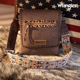 Wrangler Crossbody Bags for Women Satchel Purse Medium Shoulder Handbags with Detachable Guitar Straps,WG72-9360CF