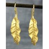 Long Earrings Leaf Hanging - Gold-Plated 925 Sterling Silver -
