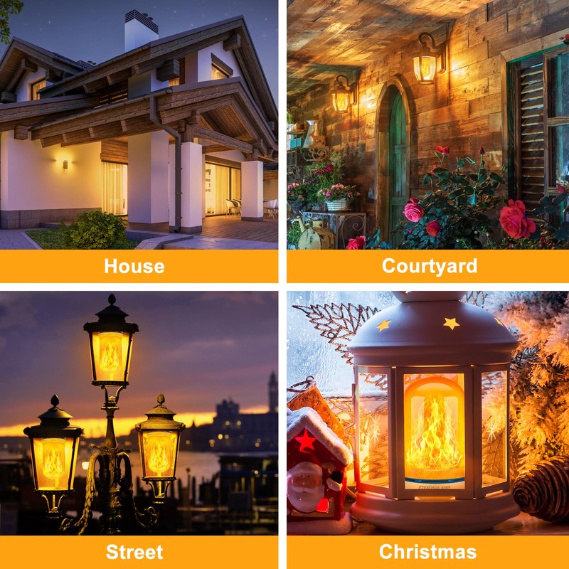 CPPSLEE Upgraded LED Flame Light Bulbs, 4 Modes Flickering Light