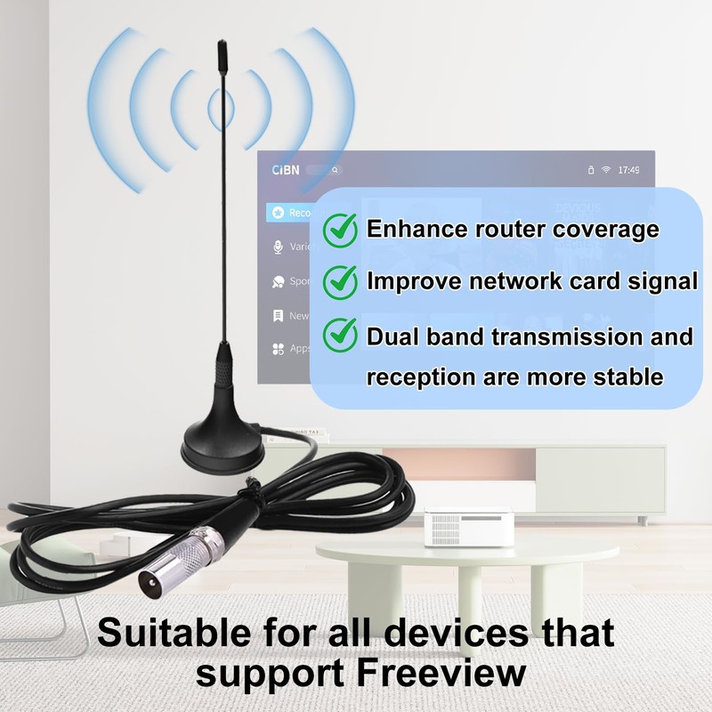 DVB-T/DVB-T2 TV Antenna DTA180 - High Performance Mini Antenna with