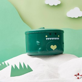 ZPSHYD Cartoon Dinosaur Noodle Bowl - Stainless Steel Inner Bowl with Convenient Handle and Secure Lid for Home and School Use(Green)