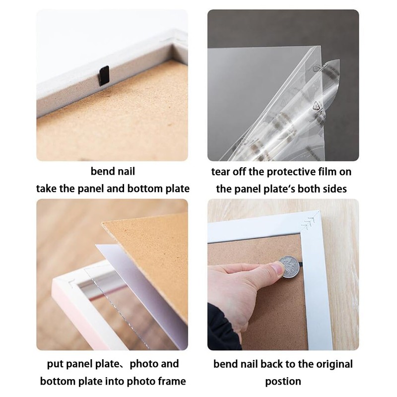 marysgift 4x6 Picture Frames Wooden Frame with Mount Poster Frame