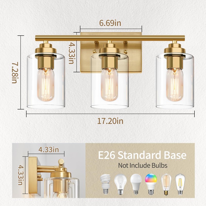 SKEJAO Bathroom Vanity Light Over Mirror,Bathroom Light Fixture Wall Sconce