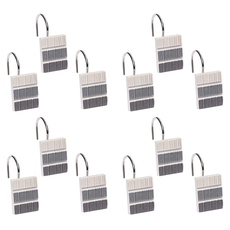 Popular Bath Modern LINE, Shower Hooks, Grey