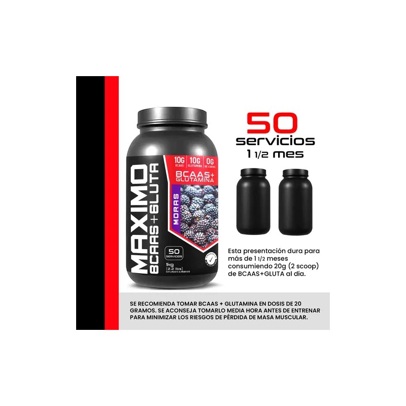 Aminoacidos Bccas + Glutamina Maximo 1 Kg Varios Sabores