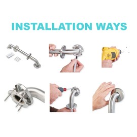 Grab Bars Builder Packs Perfect for Commercial Bathrooms | 18”, 36”, & 42” Long, ADA Compliant Grab Bars for Bathtubs and Showers Supports up to 400 lbs of Weight (Peened Surface)