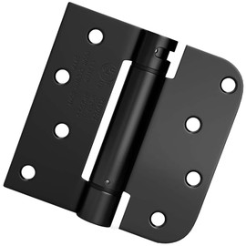Haidms 6 Pack Self Closing Door Hinges 4 Inch Matte Black Spring Hinge with 5/8'' & Square Radius Corner Adjustable Tension Spring Loaded Hinges for Residential & Heavy-Duty Door Hardware