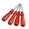 4pcs Leather Edger Professional Trimming Working Kit with Wooden Handle