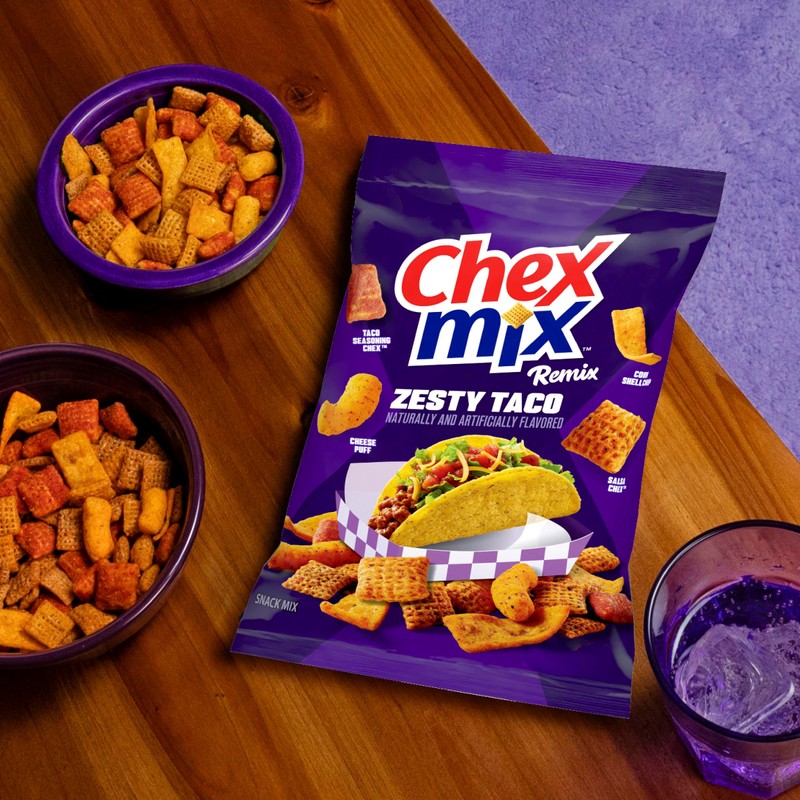 Chex Mix Remix Zesty Taco Savory Snack Mix, Snack Bag,