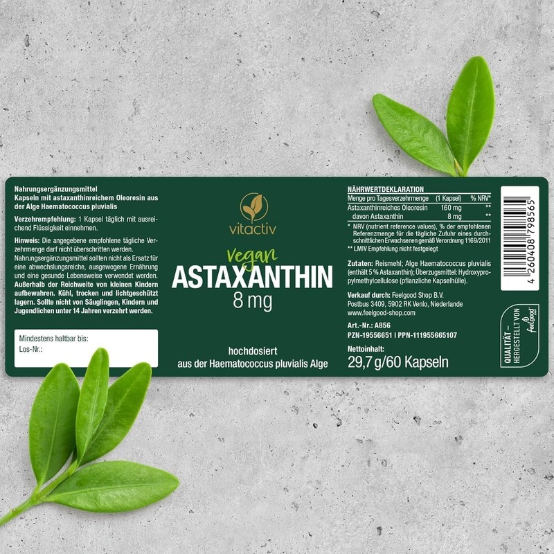 Vitactiv Astaxanthin 8 mg Capsules - 60 Caps (2 Months)