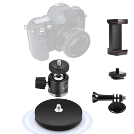 UTEBIT Digital Camera Magnetic Stand, 2.6 inches (66 mm), Magnetic Base, 360 Degree Rotation, Camera Head Set, Smartphone Clip, Hot Shoe Included, For Cameras, Vertical Load Capacity 44.1 lbs (20 kg),