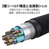Elecom ECDH-HDP30SBK HDMI Cable, Premium Bend-resistant Nylon Mesh, 9.8 ft