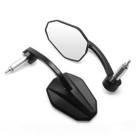 MZS Motorcycle Bar End Mirrors, 7/8 Handlebar Side Mirror Black CNC Aluminum Alloy Arrow Universal Rear View Accessories Compatible with Street Sport Bike Cruisers Touring Scooter