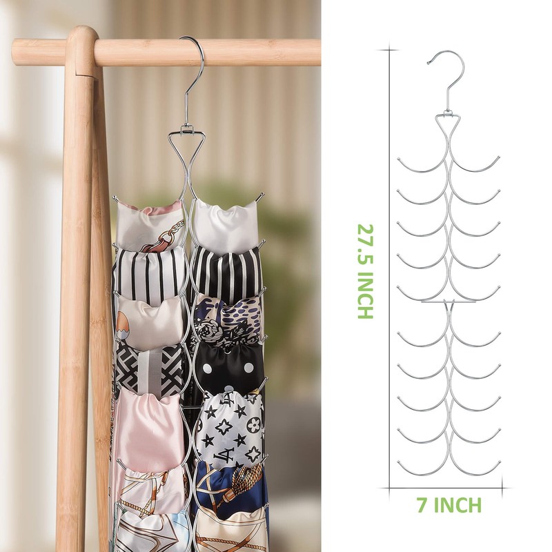OMHOMETY 2 Pack Scarf Hanger for Closet, 20 Large Capacity