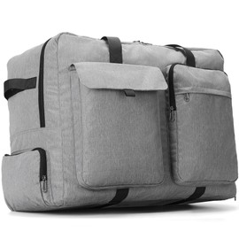 Large Travel Duffle Bag for Men Women, 80L 100L 120L Foldable Waterproof Duffle Bag, Packable Bag with Shoes Compartment for Overnight Gym Weekender Bag (Gray, 120L)