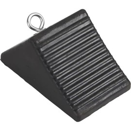 BluBird BBRWC02 Heavy Duty Rubber Wheel Chock with Steel Eye Bolt for Trailers Trucks RVs – All Weather Non Slip Base – UV Oil Salt Acid Resistant – Industrial Grade Tire Stop