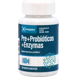 Enzimas Digestivas + Probióticos | Fórmula con enzimas digestivas y probióticos: Lactobacillus acidophilus, Proteasa, Lactasa, Lipasa, Bromelina y Papaína | 60 cápsulas | Dura 2 Meses