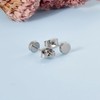 Candyfancy Sleek Titanium Round Disc Stud Earrings - Minimalist Design