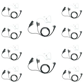 Sarcia 2 Pin Acoustic Tube Earpiece Compatible with Motorola CP200D CP200 CLS1110 CLS1410 RMU2080D BPR40 Surveillance Headset with PTT Mic, FBI Security Walkie Talkie Accessory,10 Pack