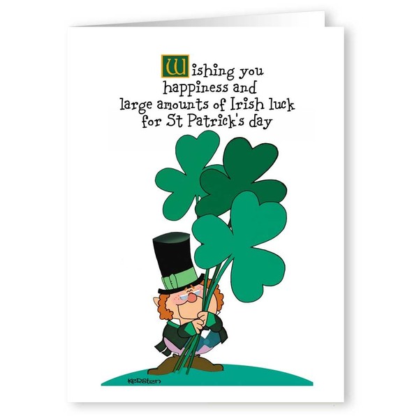 24 Personalized St. Patricks' Day Cards - Customized Irish Luck Greeting Cards - 5x7 Folded
