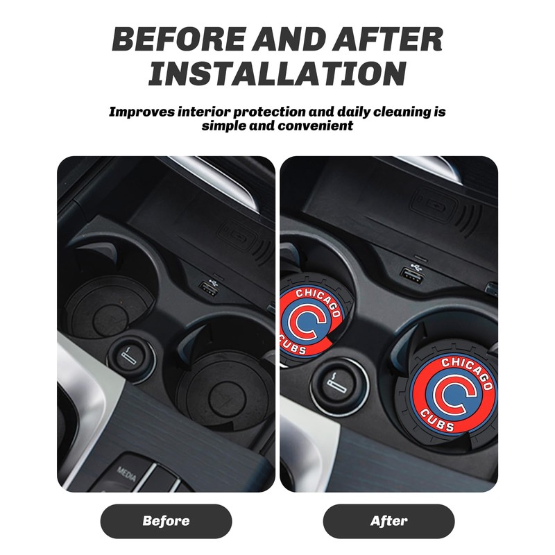 2PCS Car Cup Holder Coaster,Auto Cup Holder Insert Coaster for