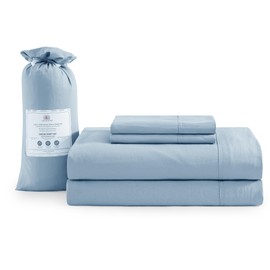 Casa Platino Queen Size Sheets Set, Pre-Washed Ultra Soft and Comfy Sheets for Queen Size Bed, Brushed Microfiber Queen Bed Sheets Set, Deep Pockets fits 8 to 15 inch Mattress - French Blue