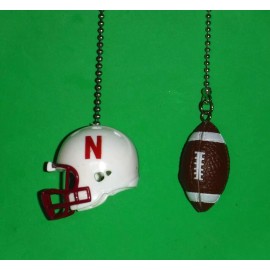Riddell NEBRASKA CORNHUSKERS CEILING FAN PULL CHAIN SET HELMET AND FOOTBALL