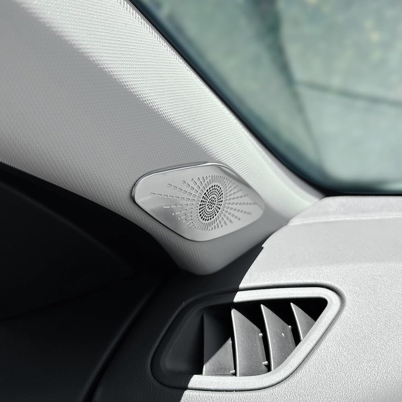 YOUTOOCAR 2PCS Stainless Steel Front Door A-Pillar Speaker Covers Trim