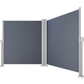 YITAHOME 236''X 71'' Double Side Awning Retractable Side Awning Folding Privacy Screen Privacy Fence Waterproof UV-Resistant Privacy Awning Outdoor for Garden, Deck, Patio, Pools, Balcony, Gray